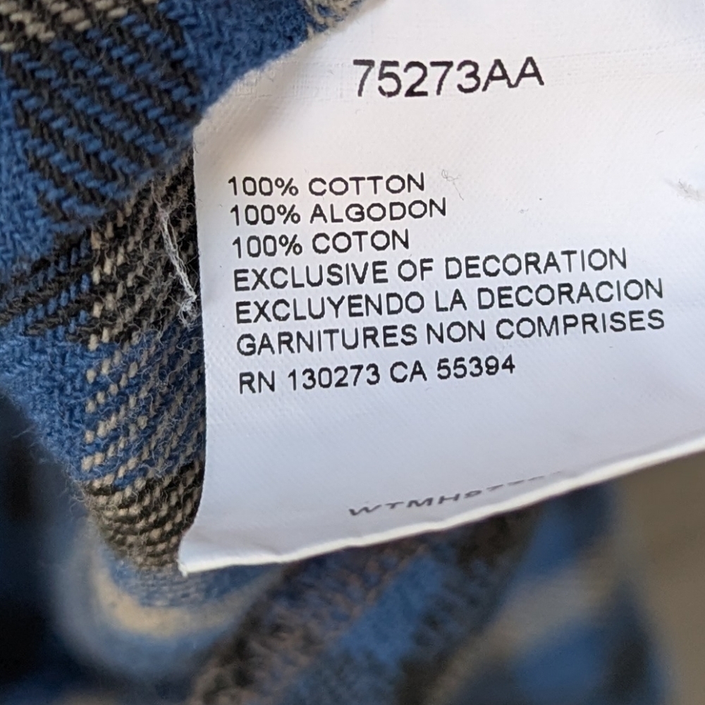 Wrangler Blue Black Tan Plaid Pearl Snap Western LS Shirt Size 4X 100% Cotton - Picture 5 of 7